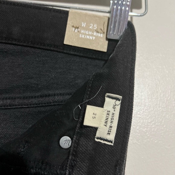 NWT Madewell black high rise skinny denim black jeans size 25 - Picture 5 of 9